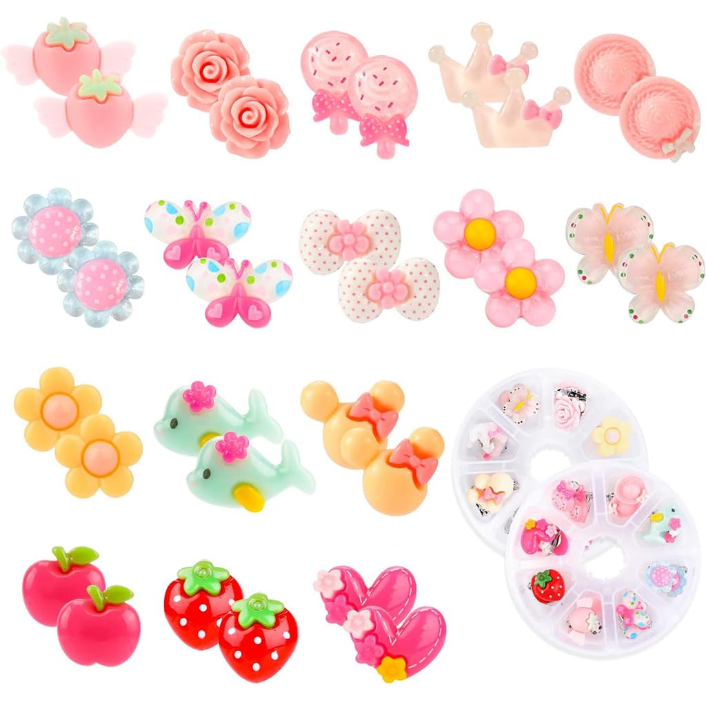 SANNIDHI 16 Pairs Cute Earrings for Girls Stylish Clip-on Pretend Princess Play Earrings Set, No Pierced Cartoon Earrings for Girls Kids Jewelry Gift SANNIDHI 16 Pairs Cute Earrings for Girls Stylish Clip-on Pretend Princess Play Earrings Set, No Pierced Cartoon Earrings for Girls Kids Jewelry Gift